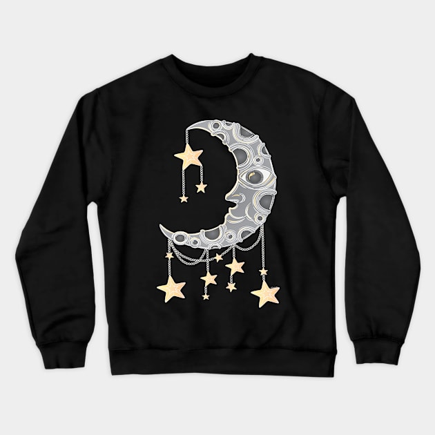 Crescent Moon Crewneck Sweatshirt by Desdymona